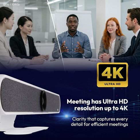 كاميرا ويب SMART 4K Ultra HD ، 120 درجة زاوية واسعة ، نطاق صوت 20 قدمًا ، فترات AI AITO in Kuwait