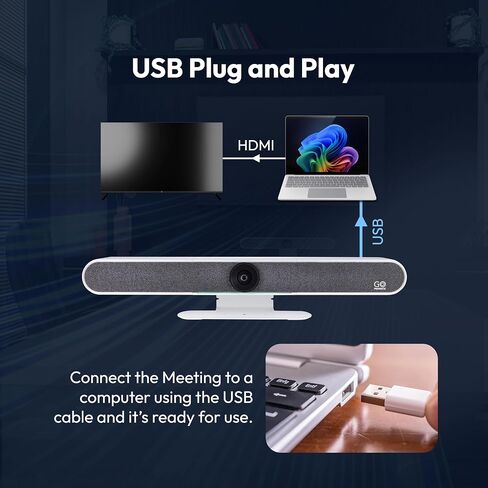 كاميرا ويب SMART 4K Ultra HD ، 120 درجة زاوية واسعة ، نطاق صوت 20 قدمًا ، فترات AI AITO in Kuwait
