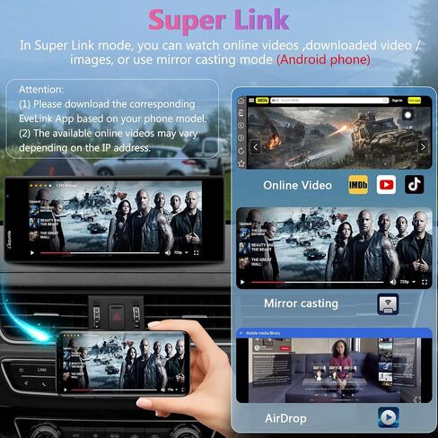 Carpuride Wireless Carplay & Android Auto 4+64GB 8-CORE ، عبر الإنترنت وغير متصل GPS Screenge 10.26 بوصة شاشة للسيارات ، G00GEL PLAY ، Netflix ، رابط المرآة ، بلوتوث ، GPS-Antenne ، CAM. in Kuwait