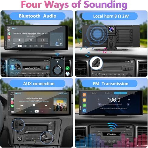 Carpuride Wireless Carplay & Android Auto 4+64GB 8-CORE ، عبر الإنترنت وغير متصل GPS Screenge 10.26 بوصة شاشة للسيارات ، G00GEL PLAY ، Netflix ، رابط المرآة ، بلوتوث ، GPS-Antenne ، CAM. in Kuwait