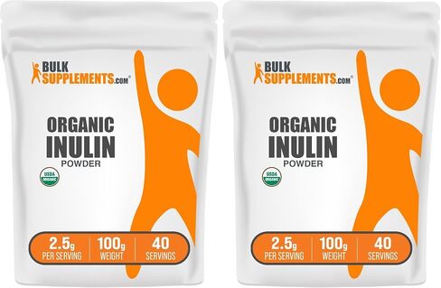 BulkSupplements.com Organic Inulin Powder - Inulin Supplement, Soluble Fiber Powder - Vegan & Gluten Free, Inulin Fiber - 2.5g per Serving, 500g (1.1 lbs) (Pack of 1) in Saudi Arabia