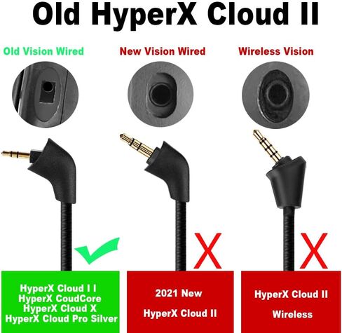 Microphone Replacement for Kingston HyperX Cloud II Wireless Gaming Headset, 3.5mm Jack Detachable Mic Boom on PC PS5 PS4 Xbox Series X/S in Kuwait