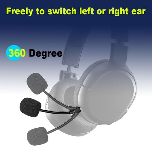 Microphone Replacement for Kingston HyperX Cloud II Wireless Gaming Headset, 3.5mm Jack Detachable Mic Boom on PC PS5 PS4 Xbox Series X/S in Kuwait