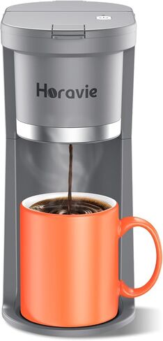 خدمة صانع القهوة الصغيرة ، و Fast Brew One Cup Coffee Machine لكوب K والأراضي ، من 6 إلى 12 أوقية. أحجام المشروب ، آلة القهوة الكبسولة مع تذكير التذكير وخزان المشاهدة ، رمادي in Kuwait