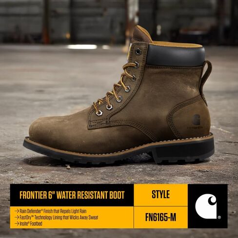 Carhartt Frontier Men's 6" Leather Soft Toe Work Boot, Safety Slip Resistant and Waterproof, Mossy Brown - 7 W in Saudi Arabia