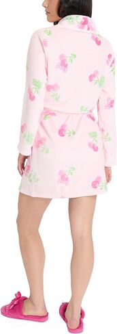Juicy Couture Women's Super Soft Luxe Plush Shawl Collar Robe (US, Alpha, Large, X-Large, Regular, Regular, Light Pink JC Crowns) in Saudi Arabia