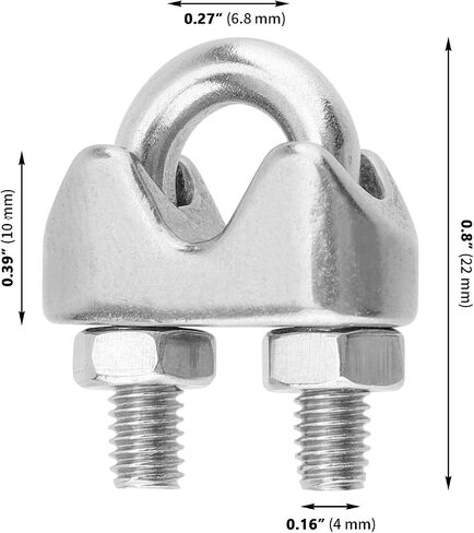 30 PCS 3/8 بوصة مشبك حبل الأسلاك ، M10 مقطع حبل سلك الفولاذ المقاوم للصدأ ، u الترباس السرج ، مشبك كابل حبل الأسلاك لصناعة الآلات الجوسفة المؤقتة in Kuwait