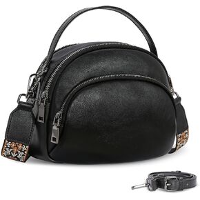 Heshe أصلية من الجلد كروسة أكياس الجلود المحافظ للنساء عتيقة الكتف الصغيرة مع جيوب متعددة in Kuwait