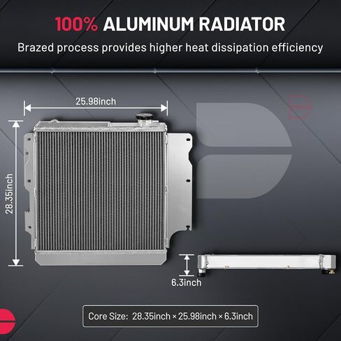 BDFHYK CU13191 Aluminum Radiator Compatible with Hyundai Azera 2012-2017,Compatible with Hyundai Sonata 2011-2014, Compatible with Kia Cadenza/Optima 2011-2016 3.3L V6/2.0L l4/2.4L l4 Replace ‎13191 in Saudi Arabia