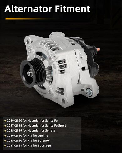 OCPTY Alternators Alternator 11953 2019-2020 for Hyundai for Santa Fe,2017-2018 for Hyundai for Santa Fe Sport,2015-2019 for Hyundai for Sonata,2016-2020 for Kia for Optima,2015-2020 in Saudi Arabia