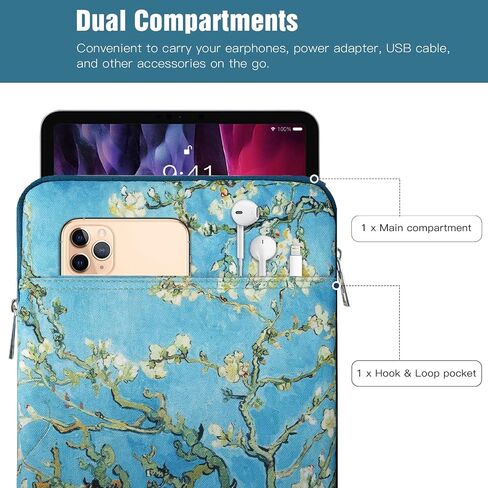 TiMOVO 9-11" Tablet Sleeve Bag for iPad 11-inch A16 2025, iPad 10th Gen. 10.9", iPad 10.2", iPad Air 11 Inch/5th/4th Gen. 10.9", Galaxy Tab A9 Plus 11", Protective Bag Fit Smart Keyboard, Sky Blue in Kuwait