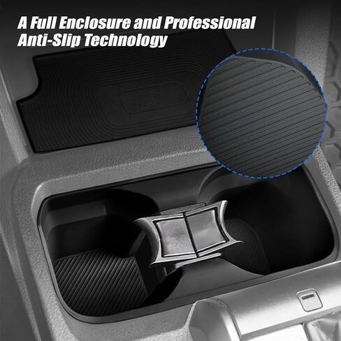 Interior Silicone Liner Insert for Tacoma 4th Gen 2024-2025, Silicone Cup Holder Set for Toyota Tacoma 2025 Accessories, Fits only Double Cab Models - Fully Covered in Kuwait