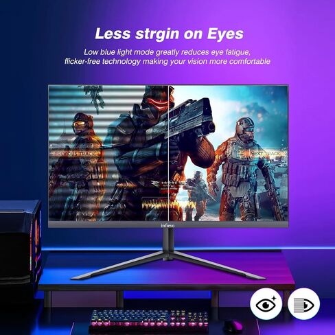شاشة الألعاب 23.8 بوصة FHD 1080p شاشة الكمبيوتر 200 هرتز IPS 1Ms ، FreeSync ، شاشة الكمبيوتر الرفيعة فائقة ، متوافقة مع VESA ، قابلة للتعديل ، تقنية الرعاية العيون ، HDMI/DP (أسود) in Kuwait