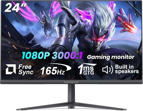 شاشة الألعاب 23.8 بوصة FHD 1080p شاشة الكمبيوتر 200 هرتز IPS 1Ms ، FreeSync ، شاشة الكمبيوتر الرفيعة فائقة ، متوافقة مع VESA ، قابلة للتعديل ، تقنية الرعاية العيون ، HDMI/DP (أسود) in Kuwait