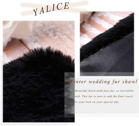 Yalice Women's Wedding Faux Fur Shawl and Wrap Bridal Fur Fur Scarf for for bride and bridesmaids (beige) in Kuwait