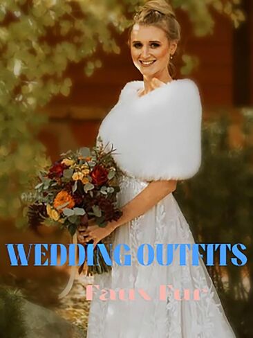 Yalice Women's Wedding Faux Fur Shawl and Wrap Bridal Fur Fur Scarf for for bride and bridesmaids (beige) in Kuwait