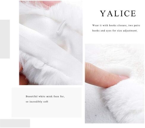 Yalice Women's Wedding Faux Fur Shawl and Wrap Bridal Fur Fur Scarf for for bride and bridesmaids (beige) in Kuwait
