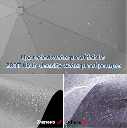 Windproof Travel Umbrella, Automatic Lightweight Compact Portable Folding Umbrella for Backpack, Small Umbrellas for Rain UV Sun Protection, Perfect for Car, Purse, Men and Women (Beige) in Kuwait