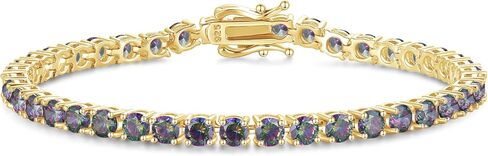 FANCIME November Birthstone Citrine Bracelet Gold Tennis Bracelets Fine Jewelry Wedding Bridal Prom Birthday Gift for Women Her, Length 7.9 Inch Width 4mm in Saudi Arabia