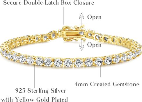 FANCIME November Birthstone Citrine Bracelet Gold Tennis Bracelets Fine Jewelry Wedding Bridal Prom Birthday Gift for Women Her, Length 7.9 Inch Width 4mm in Saudi Arabia