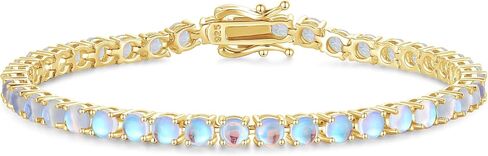 FANCIME November Birthstone Citrine Bracelet Gold Tennis Bracelets Fine Jewelry Wedding Bridal Prom Birthday Gift for Women Her, Length 7.9 Inch Width 4mm in Saudi Arabia