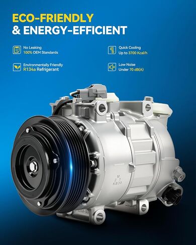 PHILTOP 58149 AC Compressor with Clutch Fit for E-150/E-250/E-350 Econoline, E-350 Super Duty, E-450 Econoline Super Duty, Expedition, Navigator, Air Conditioning Compressor in Saudi Arabia