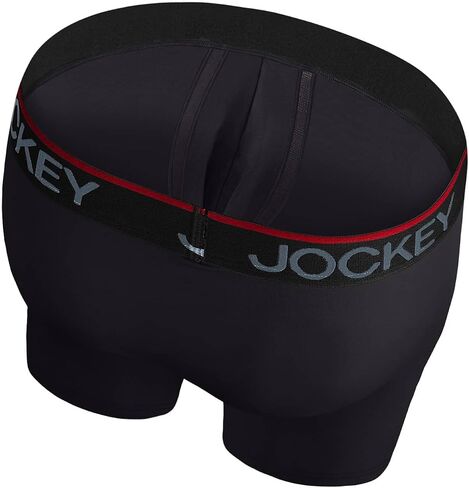 Jockey Men's Underwear Chafe Proof Pouch Microfiber 8.5" Long Leg Boxer Brief - 3 Pack, Bright Aqua/Iron Grey/Blue Jay Out, L in Saudi Arabia