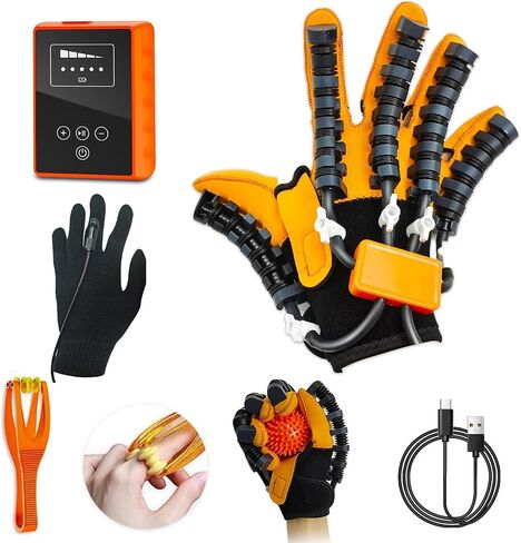 Rehabilitation Robot Gloves, Finger Exerciser for Stroke Recovery Hand Glove Equipment Hand Function Rehabilitation, Adjustable Strength and Supports USB Charging in Saudi Arabia