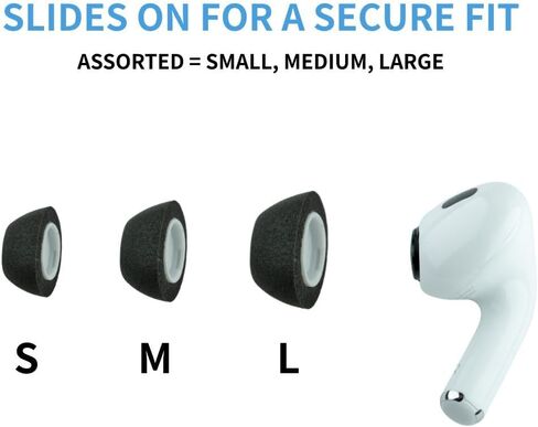 امتثال TrueGrip Max | نصائح أذن أذن بديلة لإروة الرغوة في Apple Airpods Pro 1 & 2 | راحة طويلة الأمد ، المتانة الشديدة ، الملاءمة الآمنة ، عزل الضوضاء الفائقة | أبيض (كبير) (3 أزواج) in Kuwait