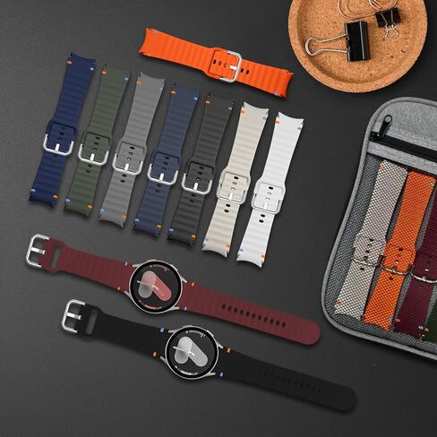 12 حزمة رياضية نطاقات مع منظم التخزين متوافق مع Samsung Galaxy Watch 7 6 5 4 Band 40mm 44mm/Fe 40mm/Watch 6 Classic 47mm 47mm/5 Pro 45mm ، لا يوجد حزام سيليكون ناعم للنساء للنساء الرجال in Kuwait