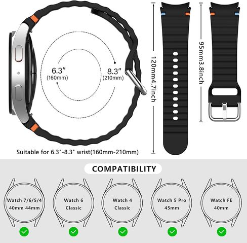 12 حزمة رياضية نطاقات مع منظم التخزين متوافق مع Samsung Galaxy Watch 7 6 5 4 Band 40mm 44mm/Fe 40mm/Watch 6 Classic 47mm 47mm/5 Pro 45mm ، لا يوجد حزام سيليكون ناعم للنساء للنساء الرجال in Kuwait