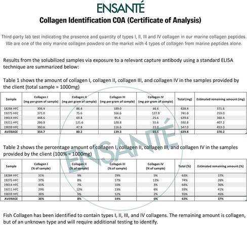 ENSANTE Premium Marine Collagen Peptides Powder Unflavored, Clinically Backed Type I II III IV Collagen, Wild Deep Sea Collagen with Organic Camu Camu Vitamin C for Hair Skin Nail Joint, Lab Tested in Saudi Arabia