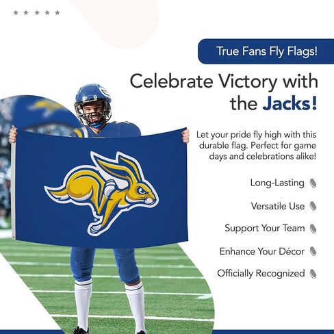 South Dakota State Jackrabbits 3' x 5' College Sports Printed Flag - NCAA Licensed - Nylon - School Banner (White, Gold) in Saudi Arabia