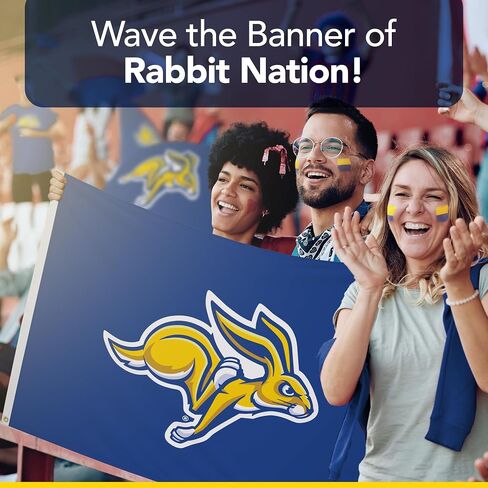 South Dakota State Jackrabbits 3' x 5' College Sports Printed Flag - NCAA Licensed - Nylon - School Banner (White, Gold) in Saudi Arabia