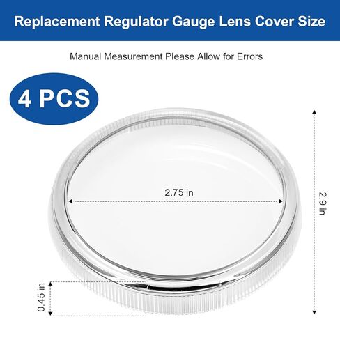 2" Clear Replacement Regulator Gauge Lens Cover with 1/4 Turn Twist Lock 4 PCS (2 inch) in Kuwait
