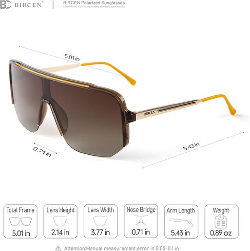 BIRCEN Polarized Sunglasses for Men UV-Protection: Acetate Retro Trendy Fashion Womens Shades for Driving Fishing Golf in Kuwait
