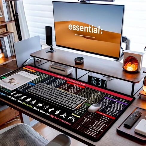 Computer Office Shortcuts Mousepad, Excel/Word/PPT Shortcut Cheat Sheet Mat, Desk Mat for Decor, Non-Slip Keyboard Mat, Employee Appreciation Gifts (Office, 11.8"x9.8" x0 .12" Small) in Kuwait