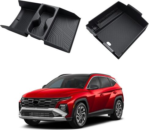 2025 Tucson Center Console Organizer - For 2025 Hyundai Tucson(Limited)/Tucson Hybrid(Blue/SEL Convenience/N Line/Limited) Center Console Storage Box - ONLY Fit 2025 Tucson With Electronic Shift in Kuwait