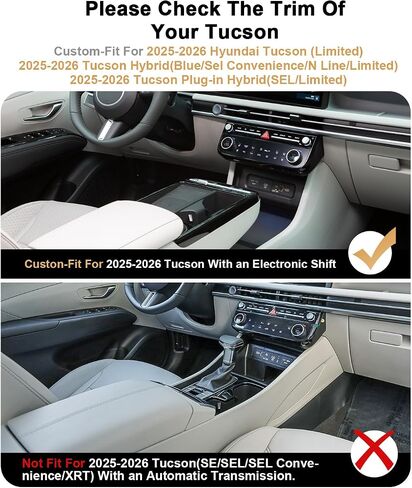 2025 Tucson Center Console Organizer - For 2025 Hyundai Tucson(Limited)/Tucson Hybrid(Blue/SEL Convenience/N Line/Limited) Center Console Storage Box - ONLY Fit 2025 Tucson With Electronic Shift in Saudi Arabia