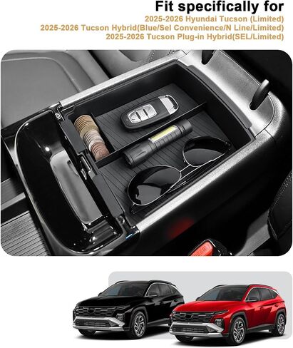 2025 Tucson Center Console Organizer - For 2025 Hyundai Tucson(Limited)/Tucson Hybrid(Blue/SEL Convenience/N Line/Limited) Center Console Storage Box - ONLY Fit 2025 Tucson With Electronic Shift in Saudi Arabia