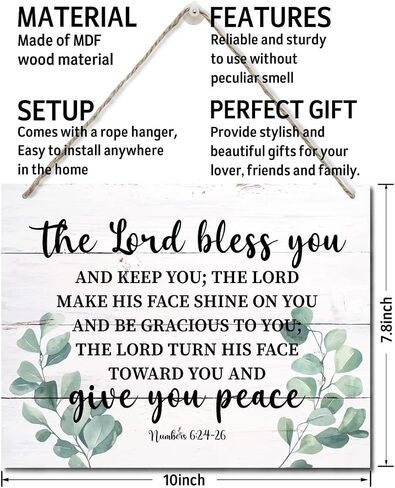 Bible Verse Printed Wood Plaque Sign Wall Hanging, Home Wall Decor Trust In The Lord With All Your Heart Scripture Rustic Hanging Wall Plaque Wood Signs, Proverbs 3:5-6 Christian Sign in Saudi Arabia