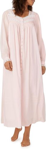 Eileen West Queen Anne's Lace Robe for Women – Heirloom Lightweight 100% Cotton Women’s Nightgown or Button Front Robe - White, Medium in Saudi Arabia