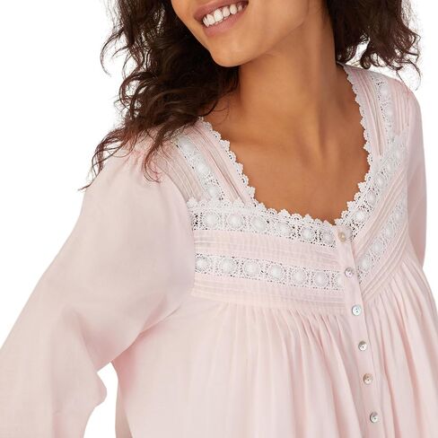 Eileen West Queen Anne's Lace Robe for Women – Heirloom Lightweight 100% Cotton Women’s Nightgown or Button Front Robe - White, Medium in Saudi Arabia