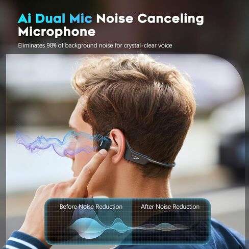 سماعات الأذن المفتوحة مع Mairdi مع MIC ، سماعة رأس Bluetooth 5.3 مع ميكروفون إلغاء ضوضاء الذكاء الاصطناع in Kuwait