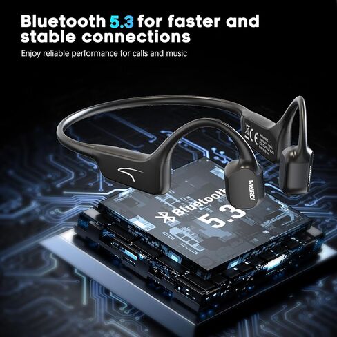 سماعات الأذن المفتوحة مع Mairdi مع MIC ، سماعة رأس Bluetooth 5.3 مع ميكروفون إلغاء ضوضاء الذكاء الاصطناع in Kuwait