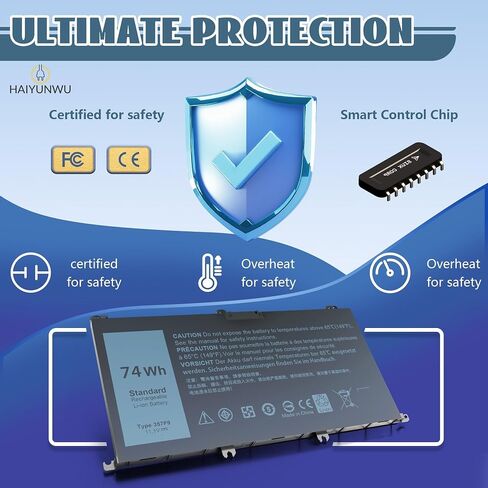 68WH 3HWPP LAPTOP بطارية 15.2V استبدال Dell Latitude 5401 5410 5411 5501 5511 5510 Inspirion 17 7500/7506 2-in-1 الدقة السوداء 3551 3541 03HWPP in Kuwait