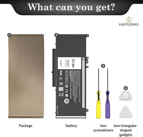 68Wh 3HWPP Laptop Battery 15.2V Replacement for Dell Latitude 5401 5410 5411 5501 5511 5510 Inspirion 17 7500/7506 2-in-1 Black Precision 3551 3541 03HWPP 10X1J N2NLL 1VY7F 451-BCMN in Kuwait