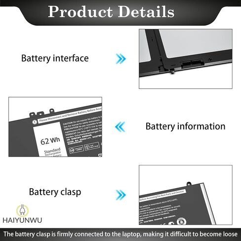 68Wh 3HWPP Laptop Battery 15.2V Replacement for Dell Latitude 5401 5410 5411 5501 5511 5510 Inspirion 17 7500/7506 2-in-1 Black Precision 3551 3541 03HWPP 10X1J N2NLL 1VY7F 451-BCMN in Kuwait