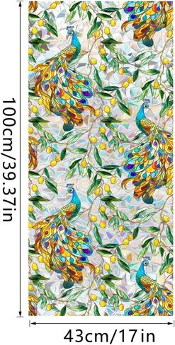 Window Film, Stain Daisy Glass Film Rainbow Flowers Static Glass Window Clings Stickers for Home Office Living Room Bedroom Glass Windows Door Decor in Saudi Arabia