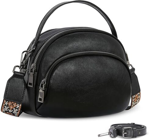 Heshe أصلية من الجلد كروسة أكياس الجلود المحافظ للنساء عتيقة الكتف الصغيرة مع جيوب متعددة in Kuwait